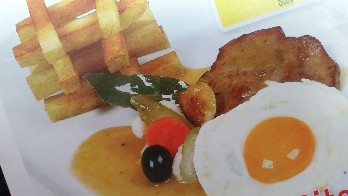 Bitoque de porco com batata doce