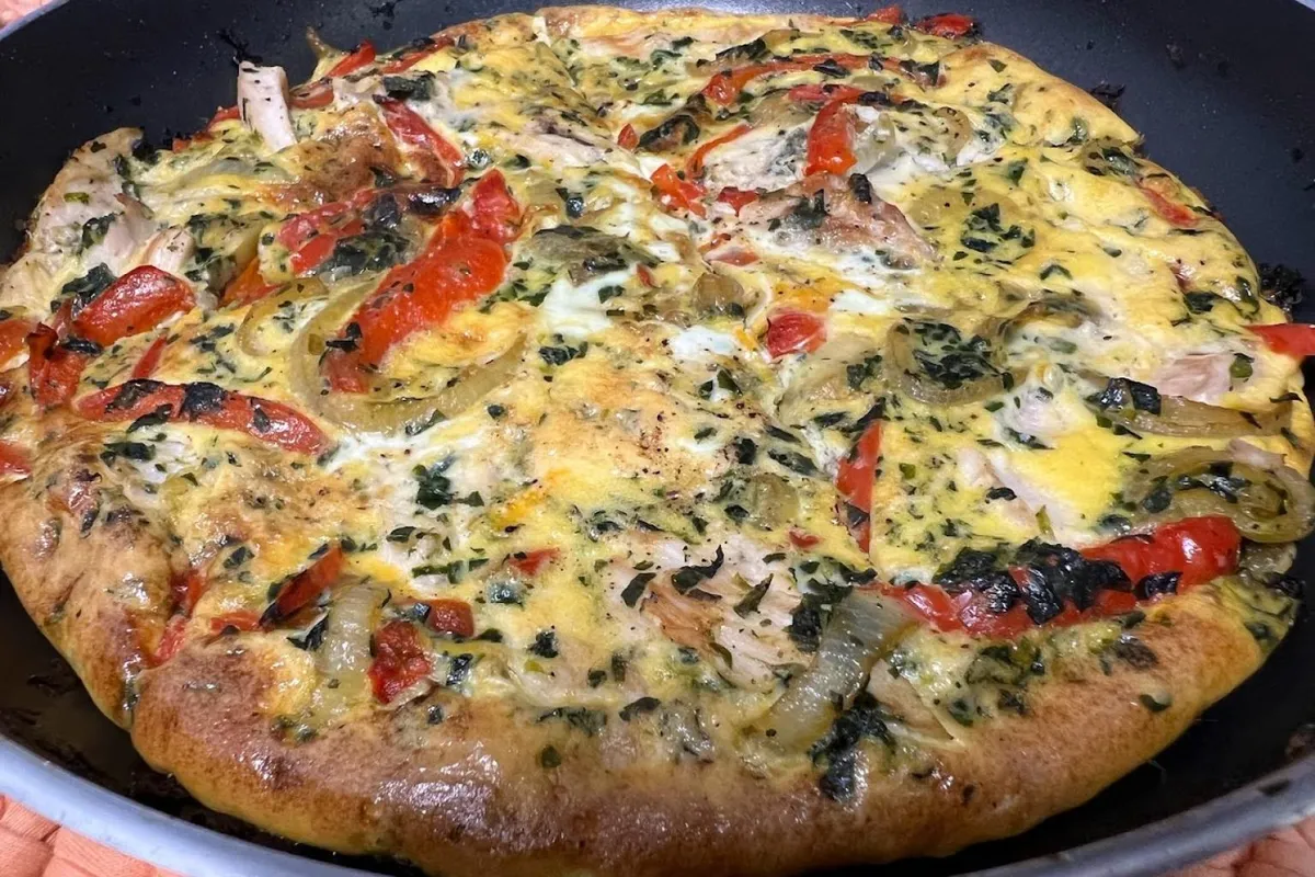 Fritada de frango e espinafres
