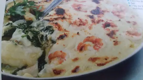 Maruca Gratinada com Espinafres e Gambas
