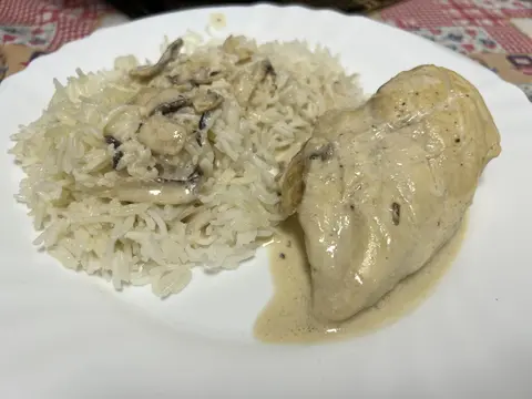 Peitinhos de frango com cogumelos 